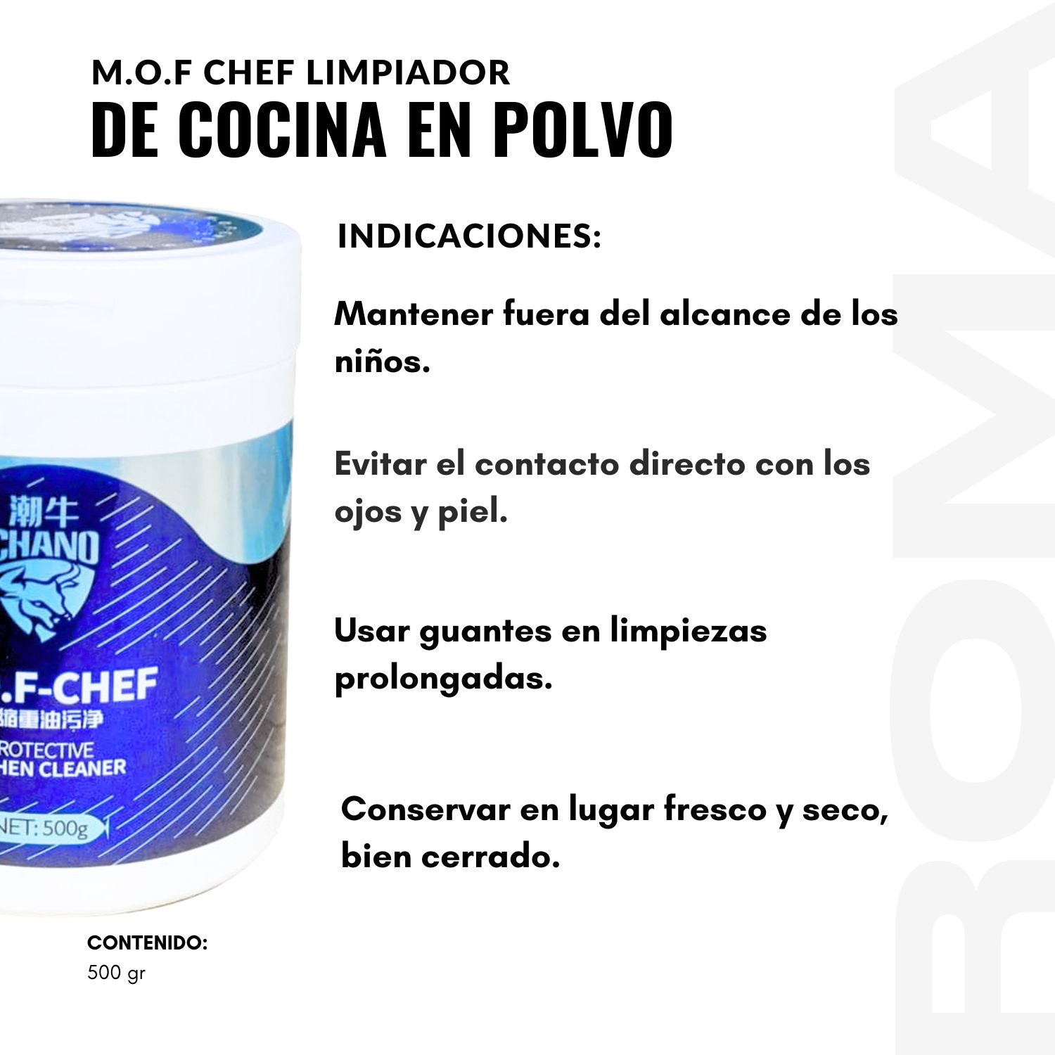 CHANO CHEF LIMPIADOR DE COCINA EN POLVO 500G