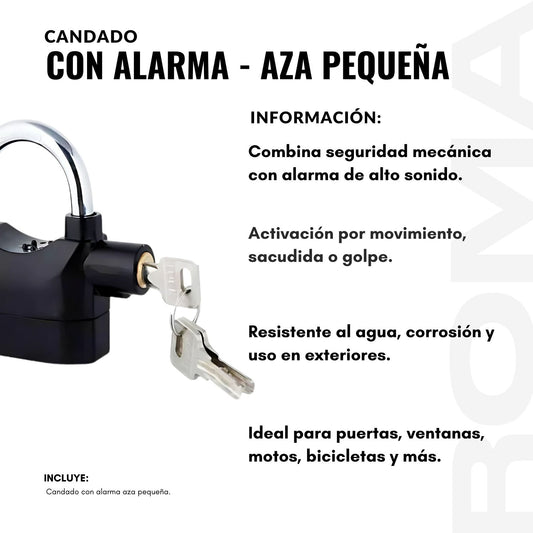 CANDADO CON ALARMA - AZA PEQUEÑA