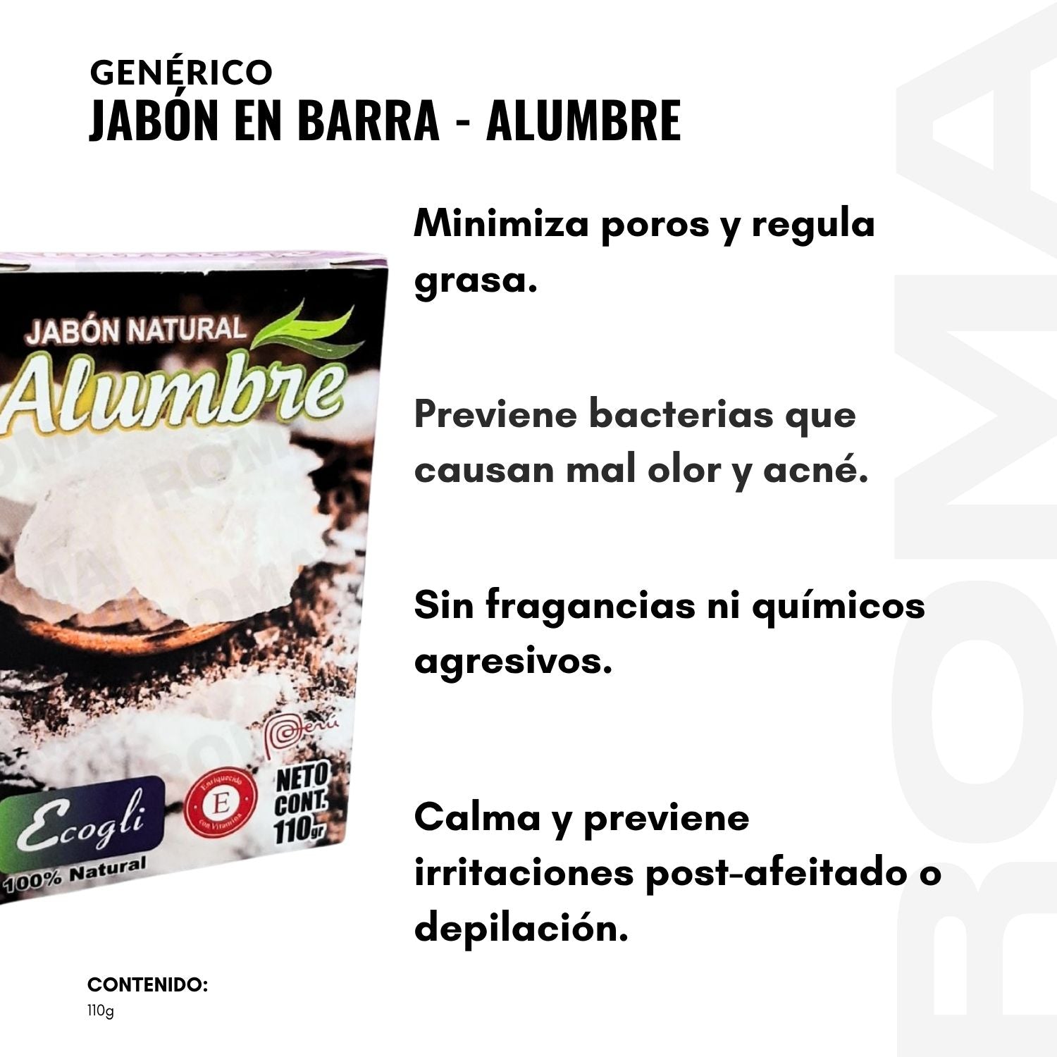 JABÓN EN BARRA DE ALUMBRE 110G