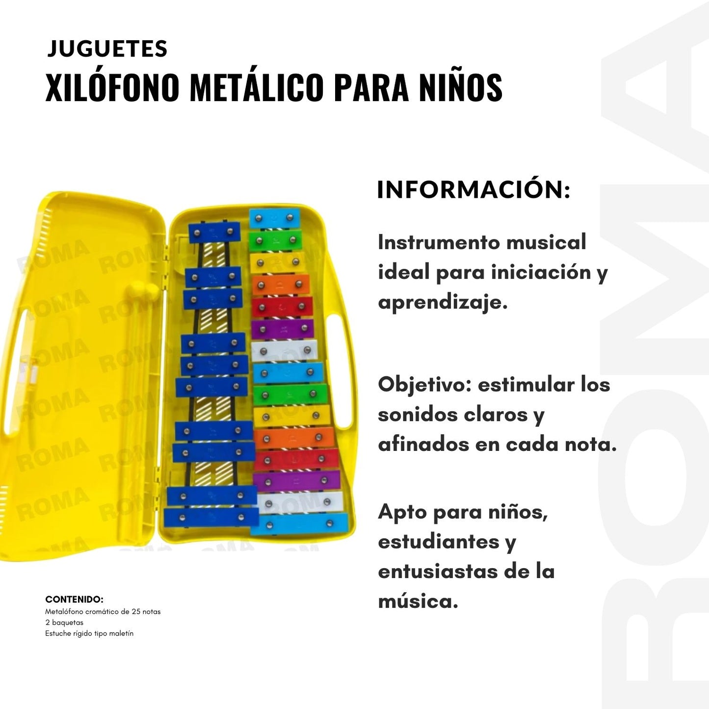 XILÓFONO METÁLICO PARA NIÑOS