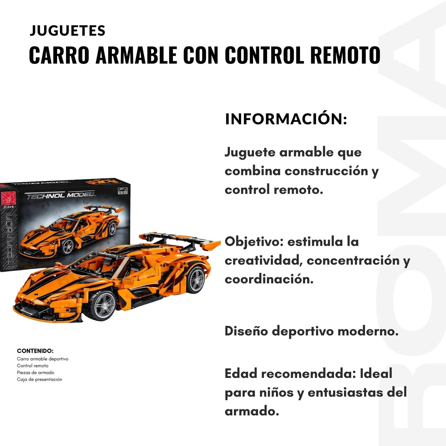 CARRO ARMABLE CON CONTROL REMOTO