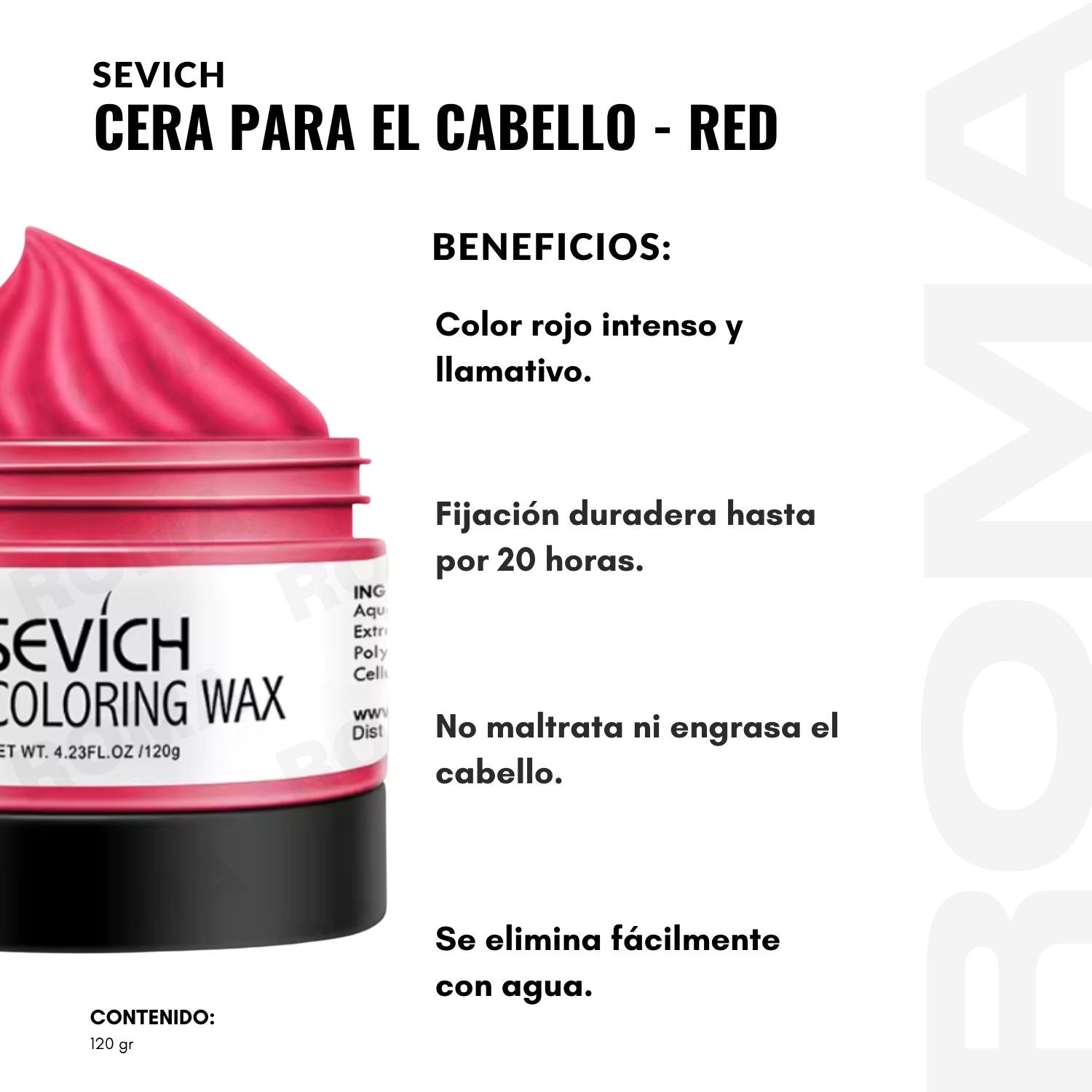 CERA PARA EL CABELLO DE COLORES – ROJO