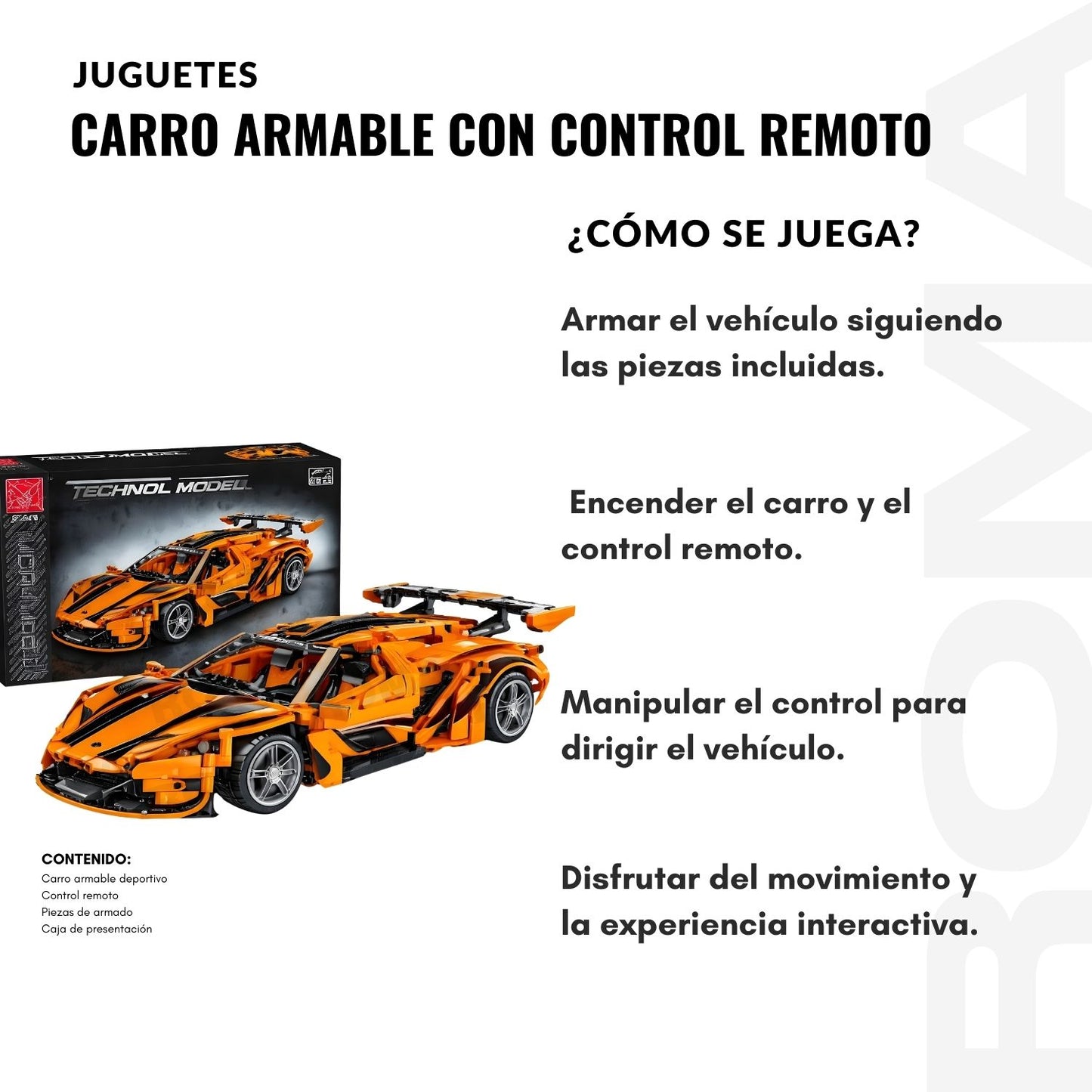 CARRO ARMABLE CON CONTROL REMOTO