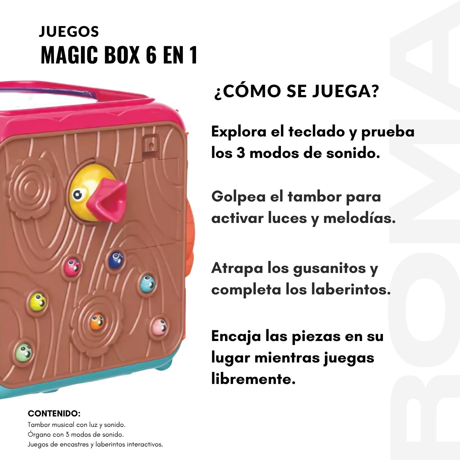 TECLADO PERRITO 6 EN 1 MAGIC BOX - JUEGO DIDÁTICO