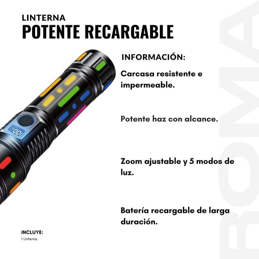 LINTERNA POTENTE RECARGABLE