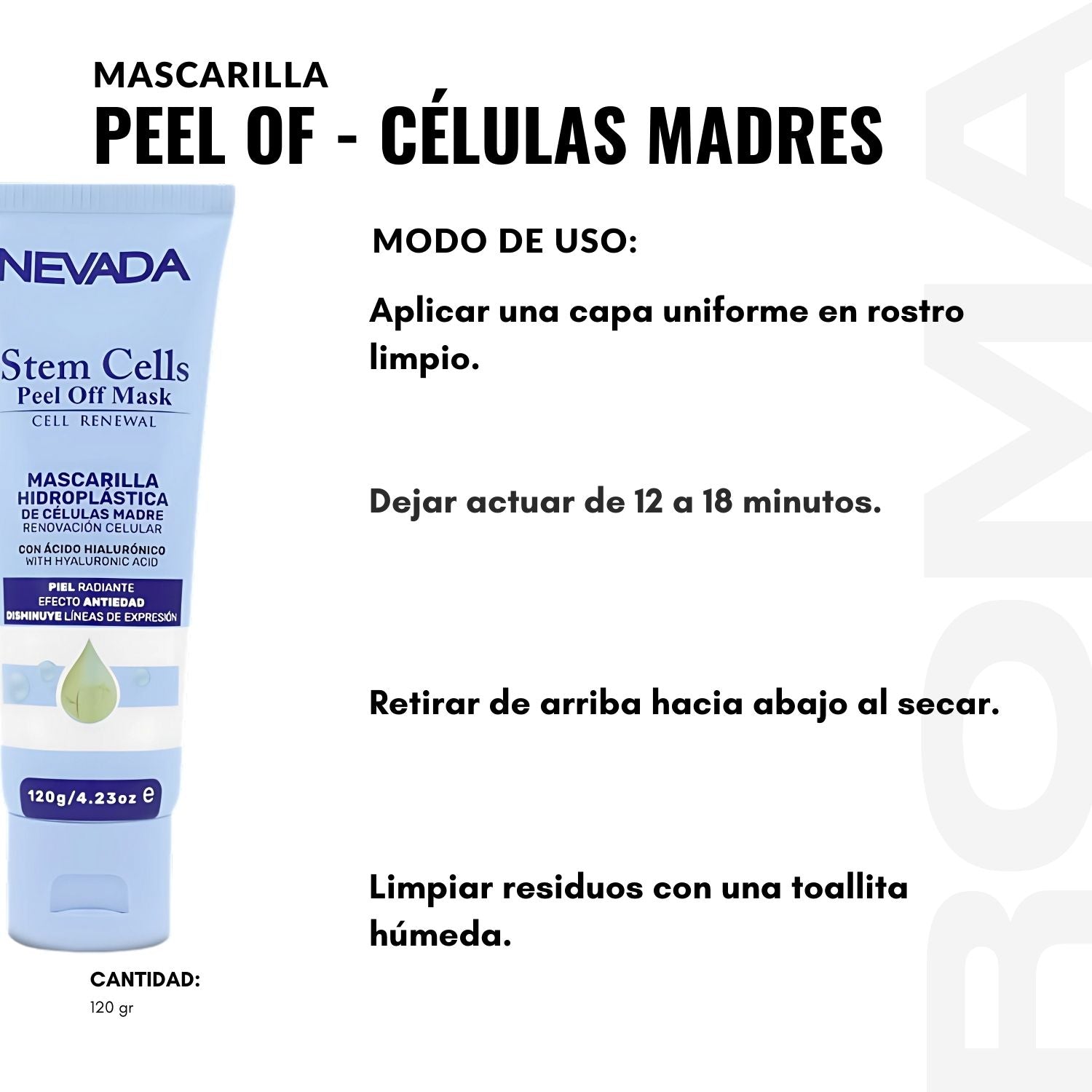 MASCARILLA PEEL OFF – CÉLULAS MADRES 120G NEVADA