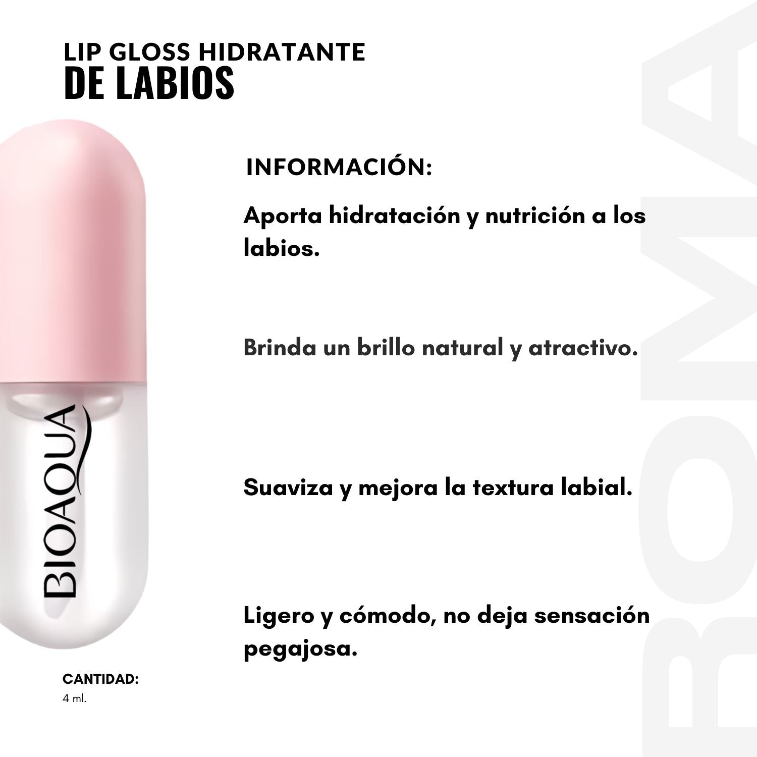 LIP GLOSS HIDRATANTE DE LABIOS 4ML BIOAQUA
