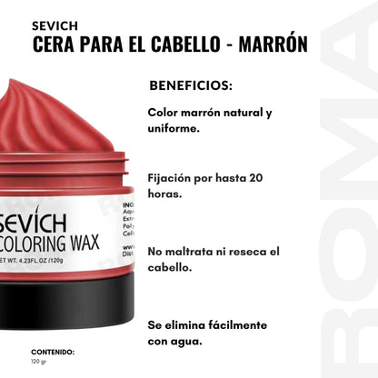 CERA PARA EL CABELLO DE COLORES SEVICH 120GR – MARRÓN