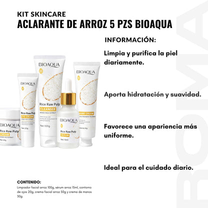 KIT ACLARANTE DE ARROZ 5PZS BIOAQUA