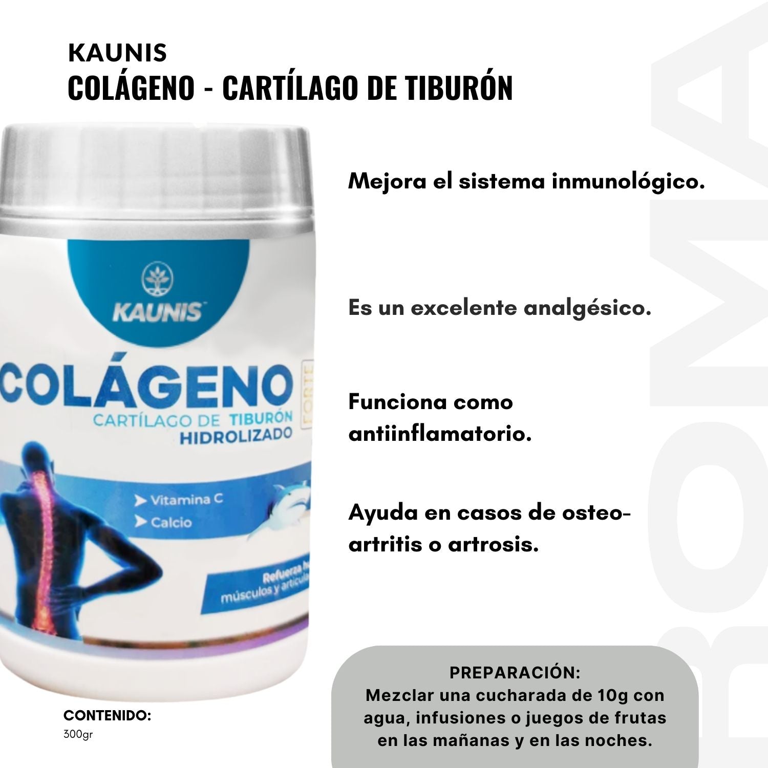 COLÁGENO HIDROLIZADO CARTÍLAGO DE TIBURÓN 300G