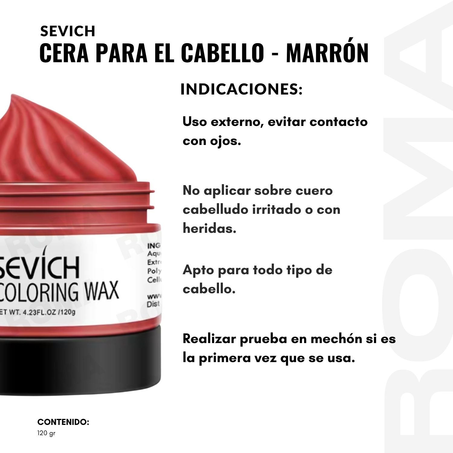 CERA PARA EL CABELLO DE COLORES SEVICH 120GR – MARRÓN