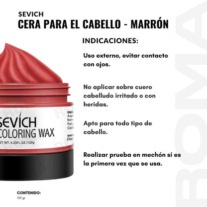CERA PARA EL CABELLO DE COLORES SEVICH 120GR – MARRÓN