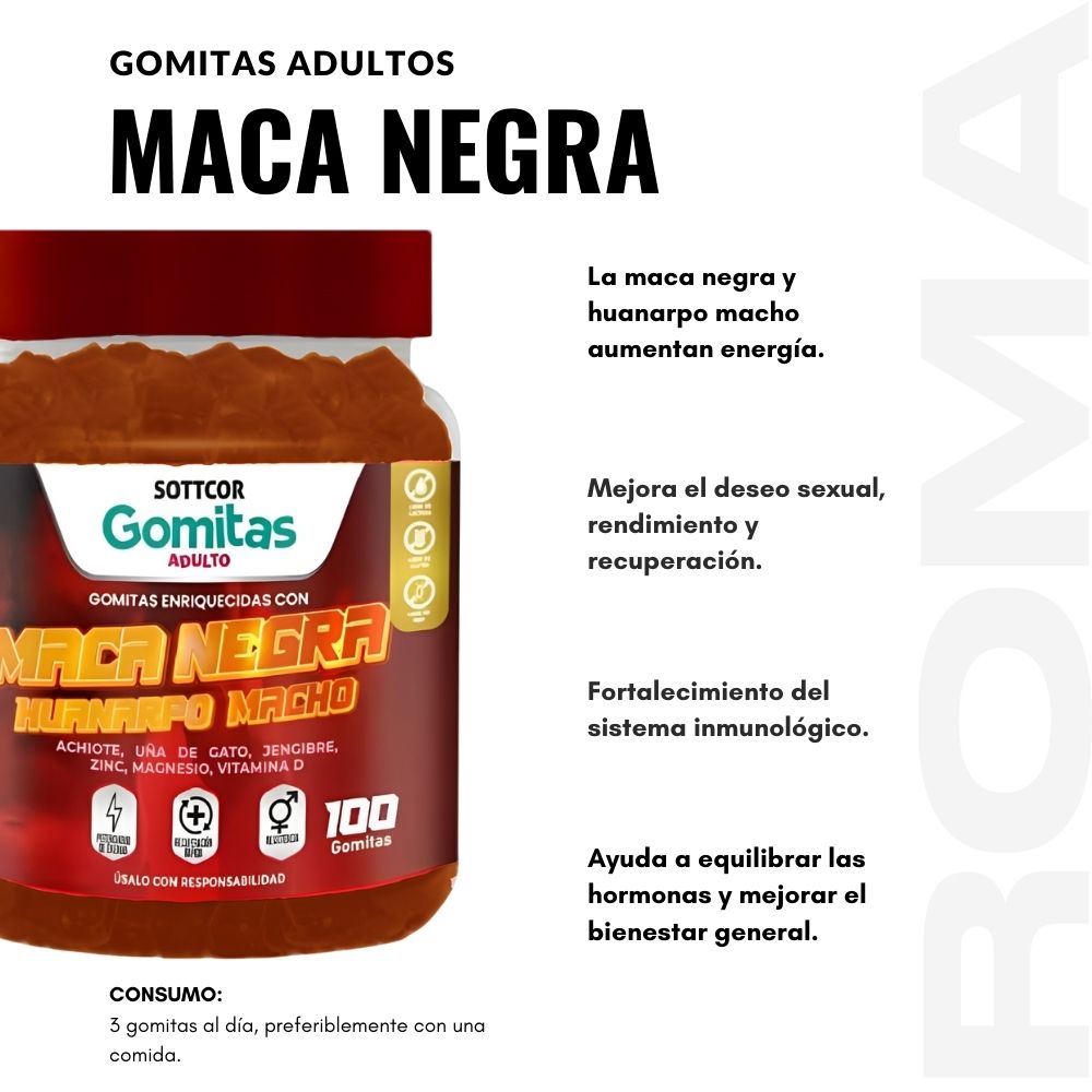 GOMITAS MACA NEGRA 100UND