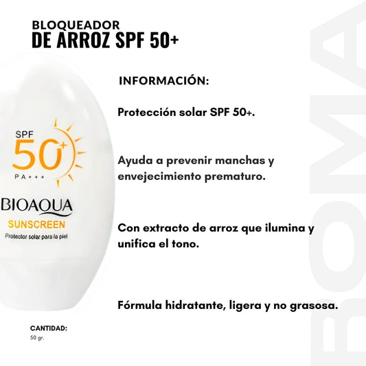 BLOQUEADOR DE ARROZ SPF50+ 50G BIOAQUA