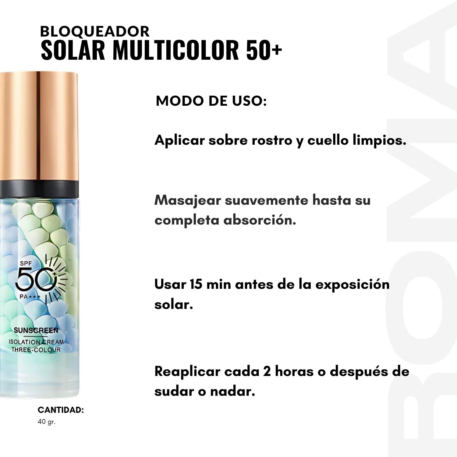 BLOQUEADOR SOLAR MULTICOLOR 40G BIOAQUA