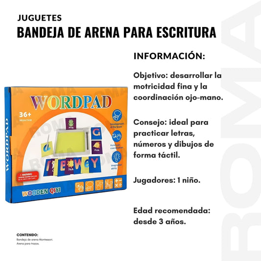 BANDEJA DE ARENA PARA ESCRITURA