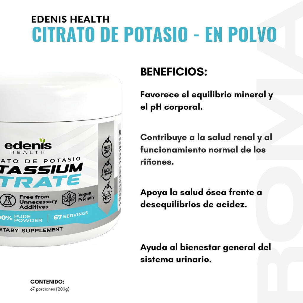CITRATO DE POTASIO 200G EN POLVO EDENIS HEALTH