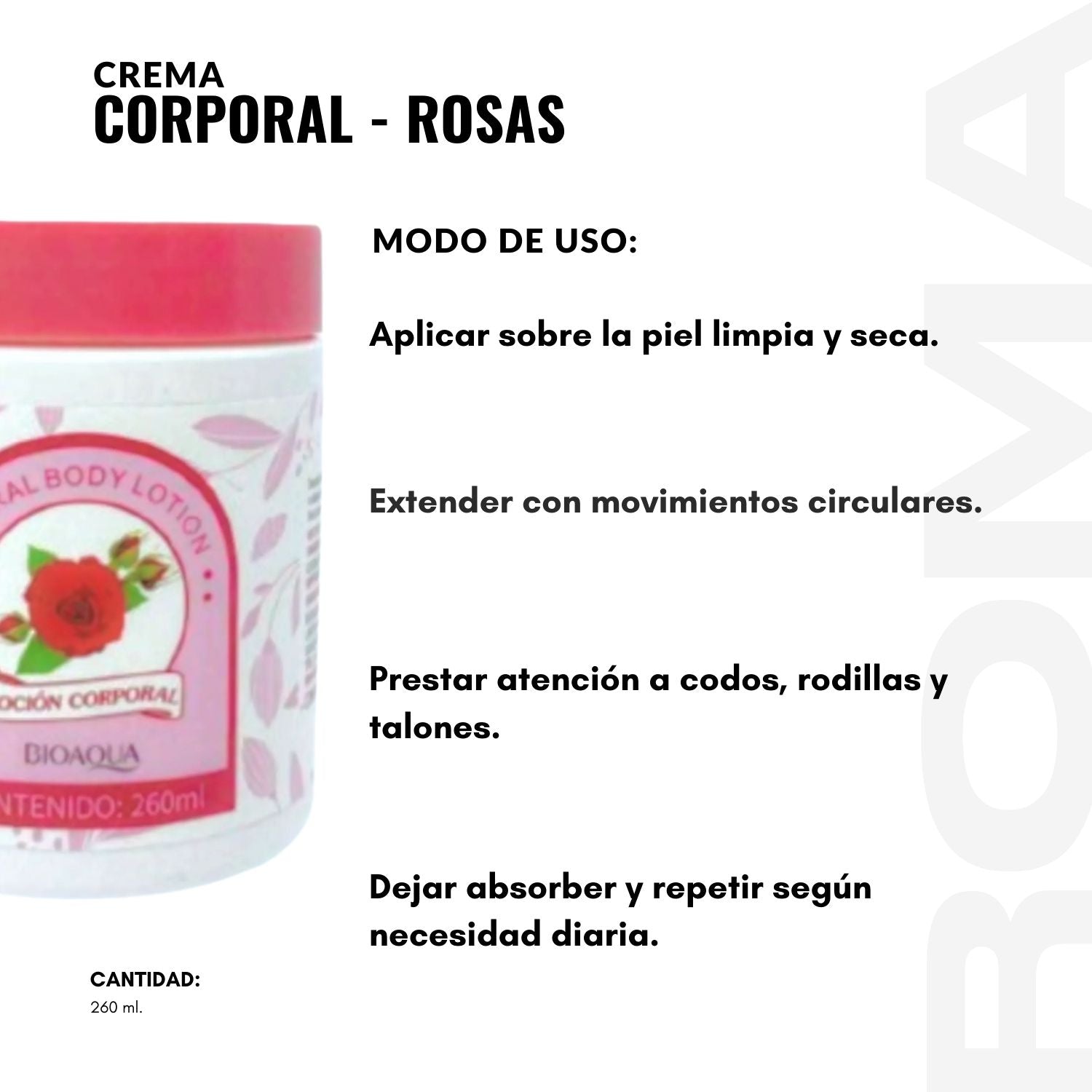 CREMA CORPORAL – ROSAS 260ML BIOAQUA