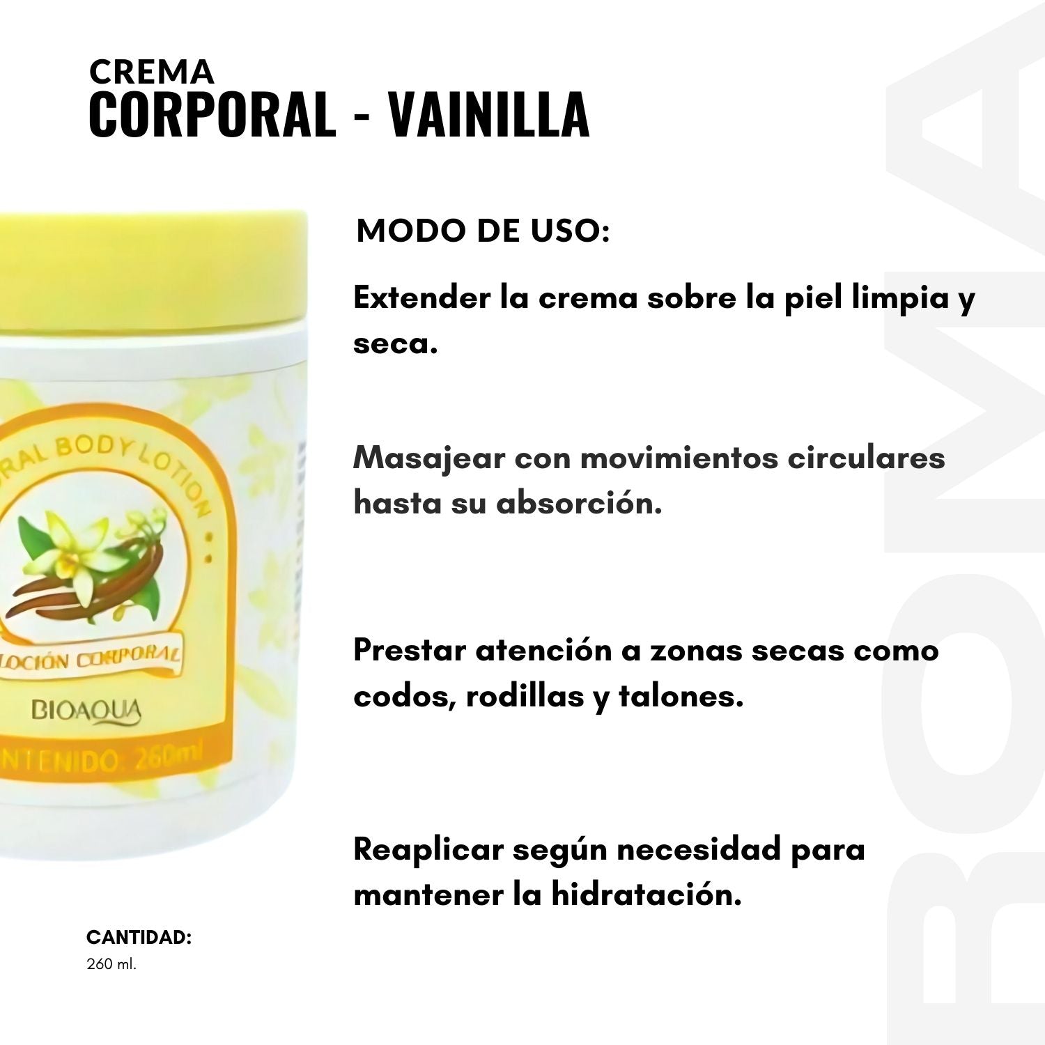 CREMA CORPORAL – VAINILLA 260ML BIOAQUA
