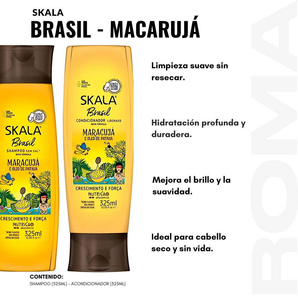 SHAMPOO + ACONDICIONADOR MARACUJÁ SKALA EXPERT 325ML