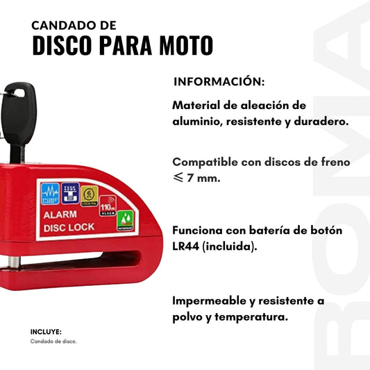 CANDADO DE DISCO PARA MOTO