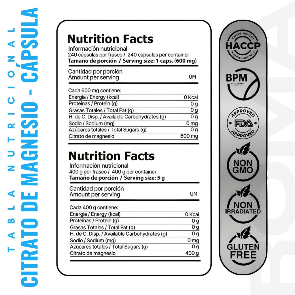 CITRATO DE MAGNESIO 240 CÁPSULAS EDENIS HEALTH