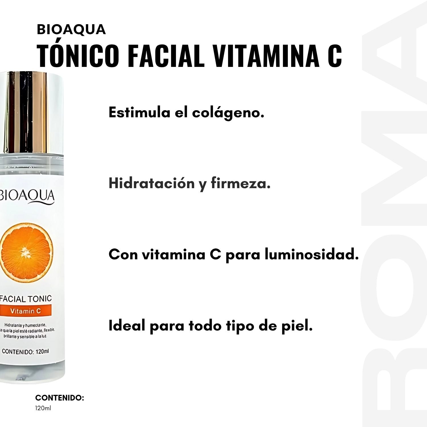 TÓNICO FACIAL VITAMINA C BIOAQUA 120ML