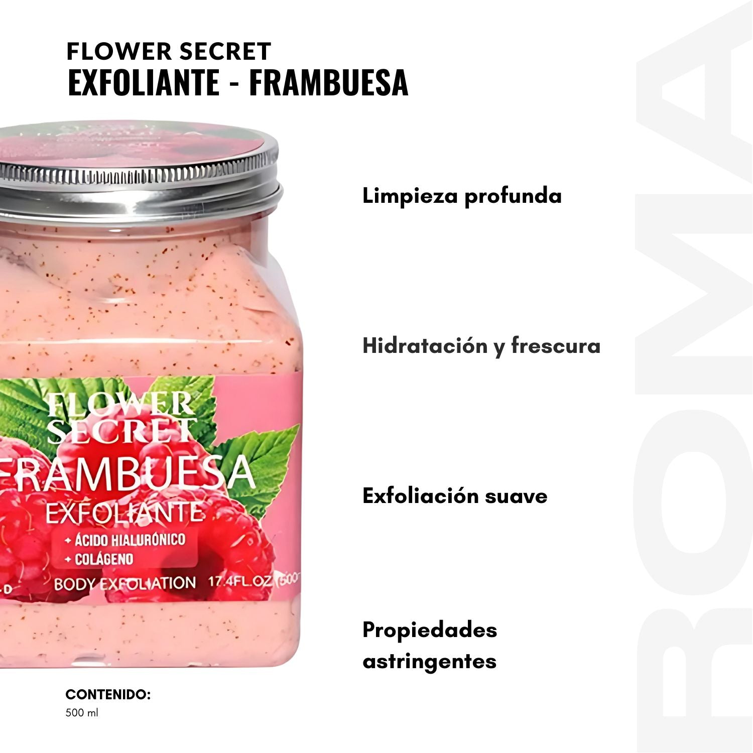 CREMA EXFOLIANTE FRAMBUESA FLOWER SECRECT 500ML