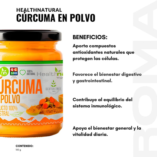 CÚRCUMA EN POLVO 100G HEALTHNATURAL