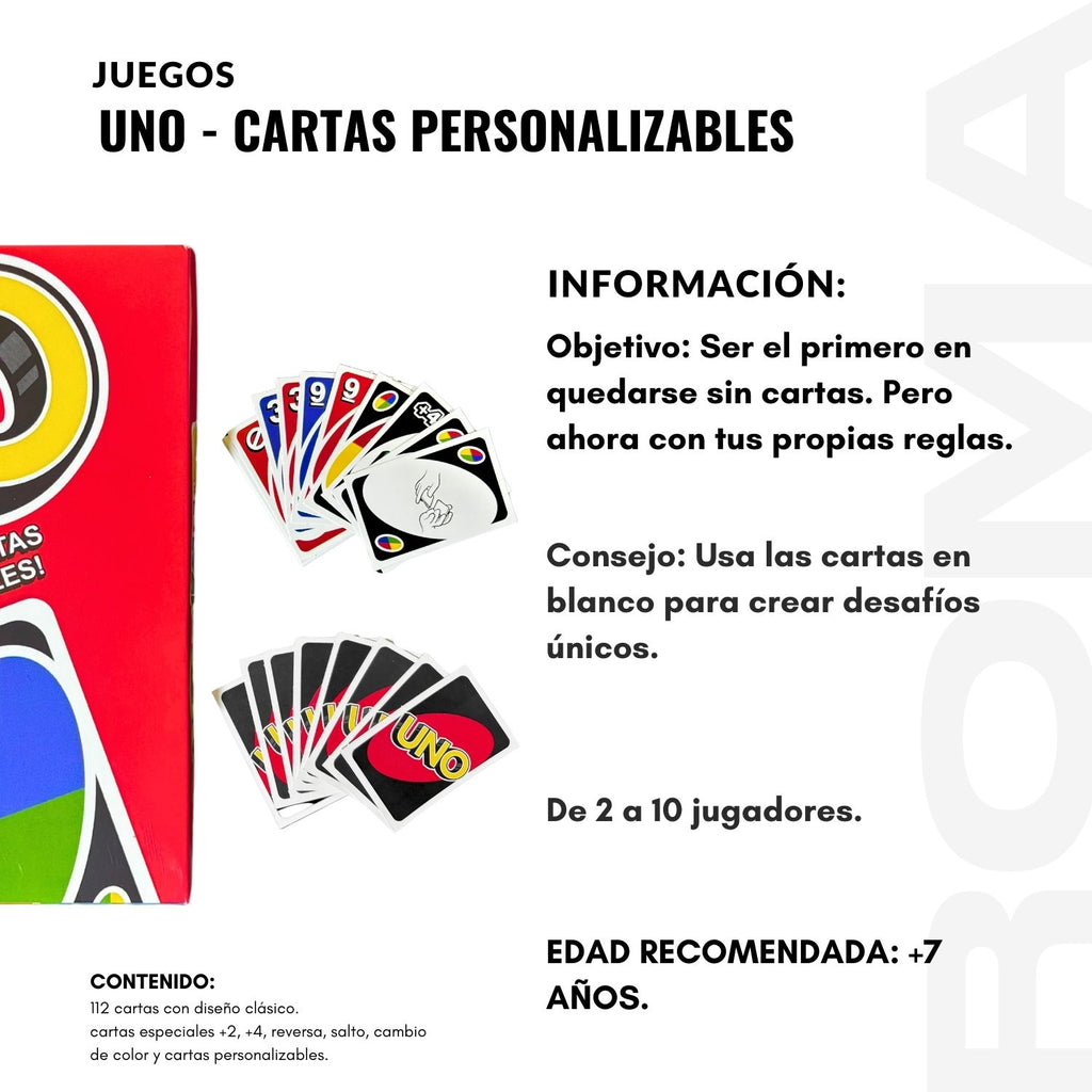 UNO – CARTAS PERSONALIZABLES