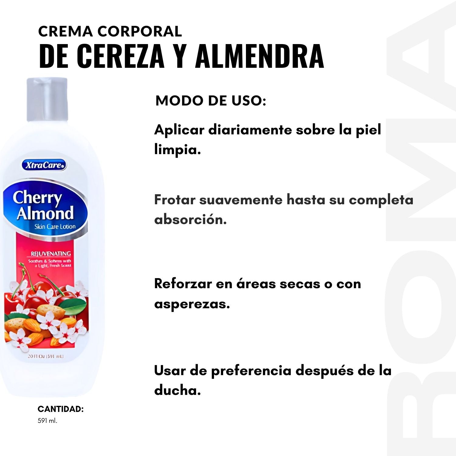 CREMA CORPORAL DE CEREZA Y ALMENDRA 591ML