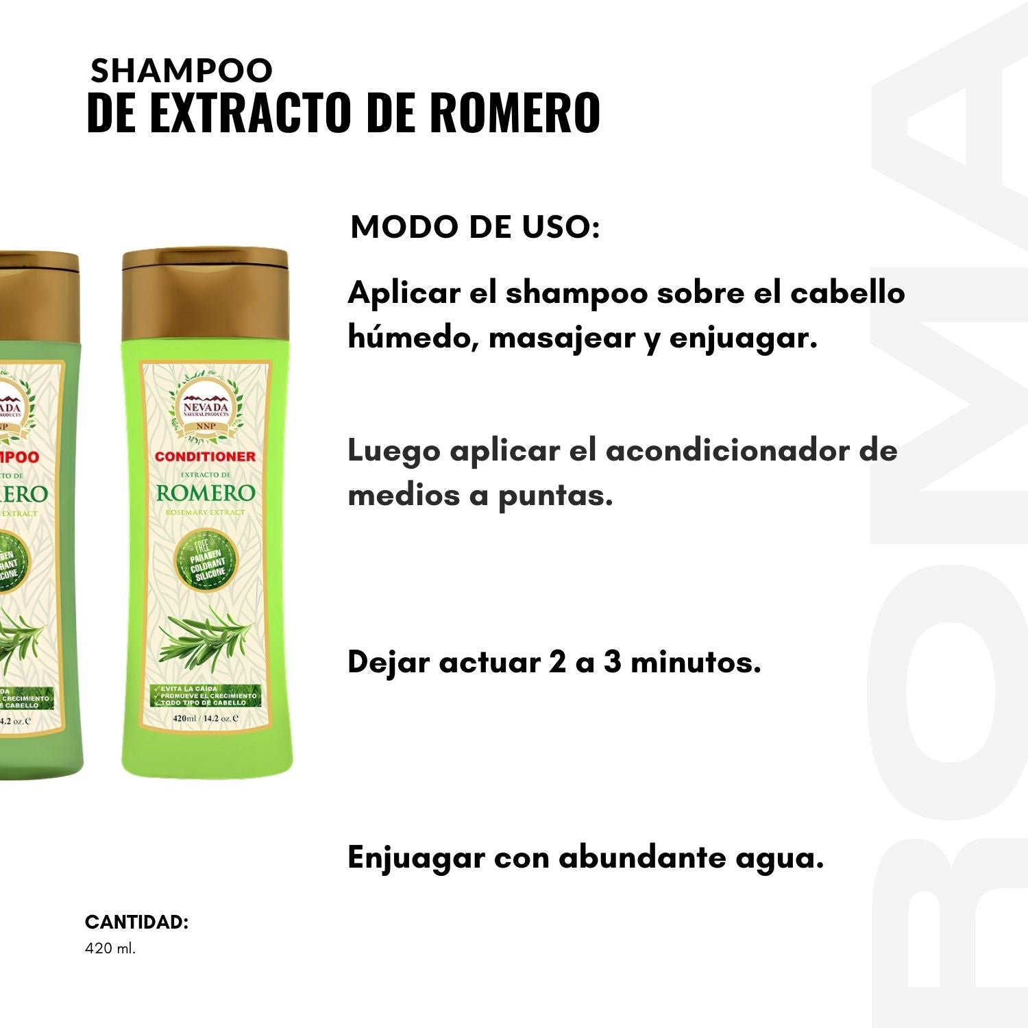 PACK SHAMPOO + ACONDICIONADOR DE EXTRACTO DE ROMERO 420ML