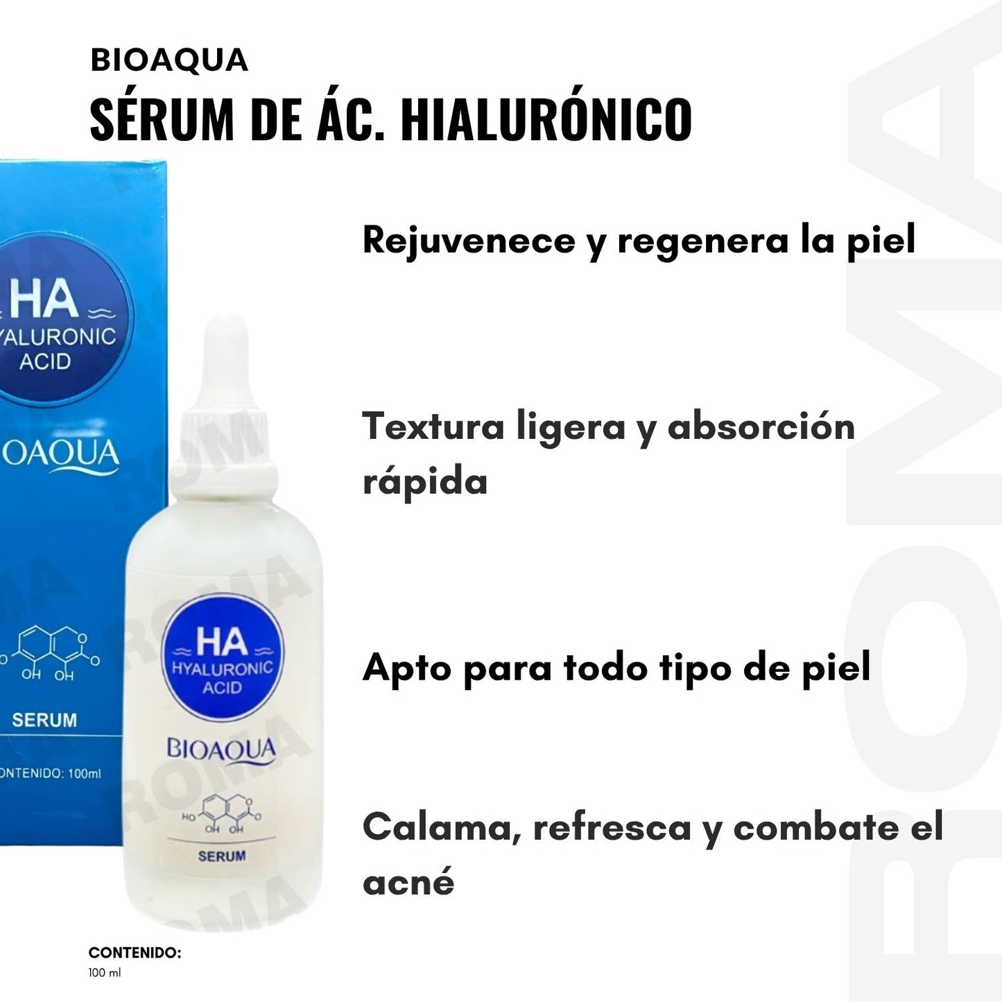 SERUM DE ÁCIDO HIALURÓNICO BIOAQUA 100ML