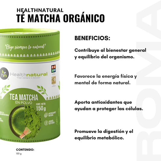 TÉ MATCHA ORGÁNICO 150G HEALTHNATURAL
