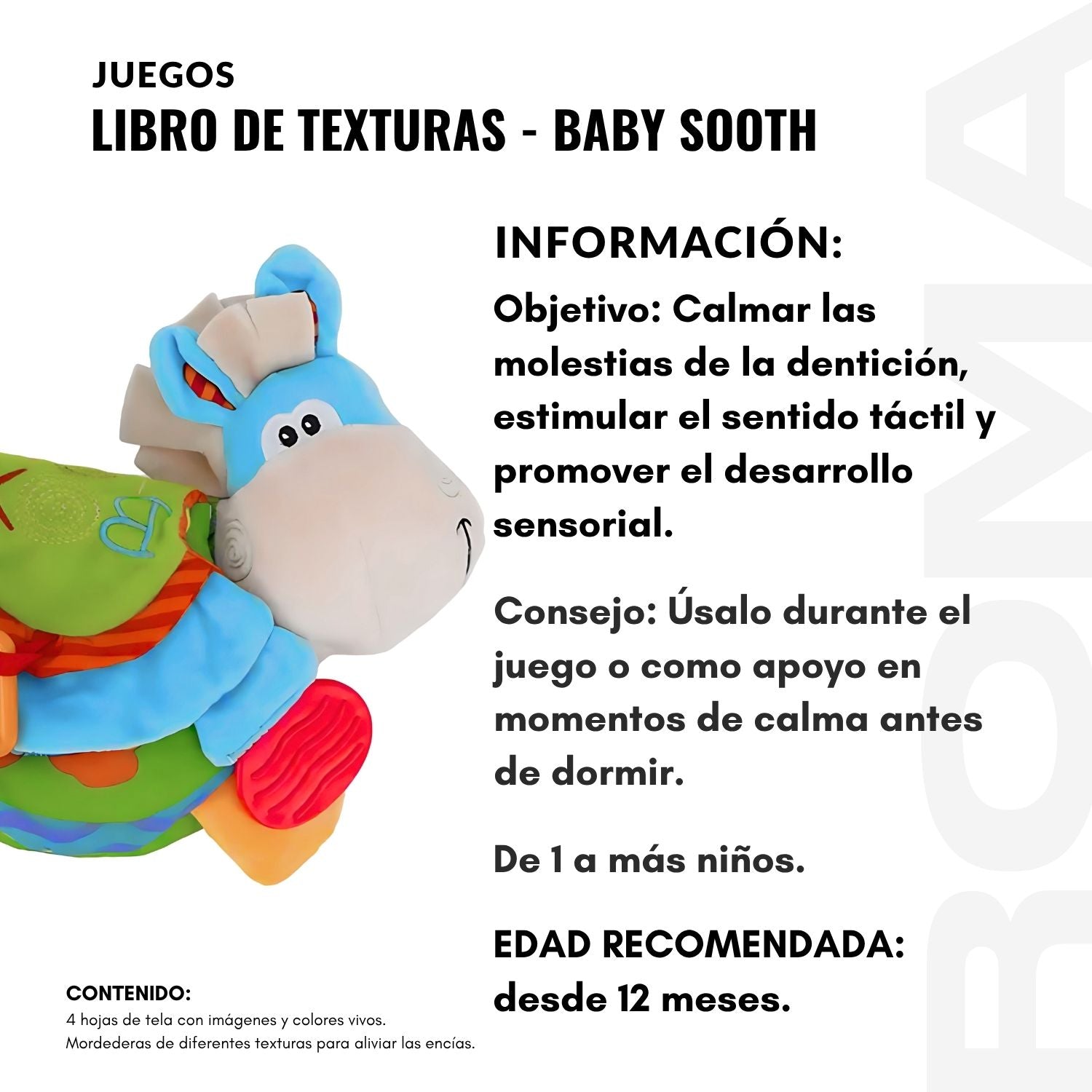 LIBRO DE TEXTURAS BABY SOOTH - JUEGO DIDÁTICO
