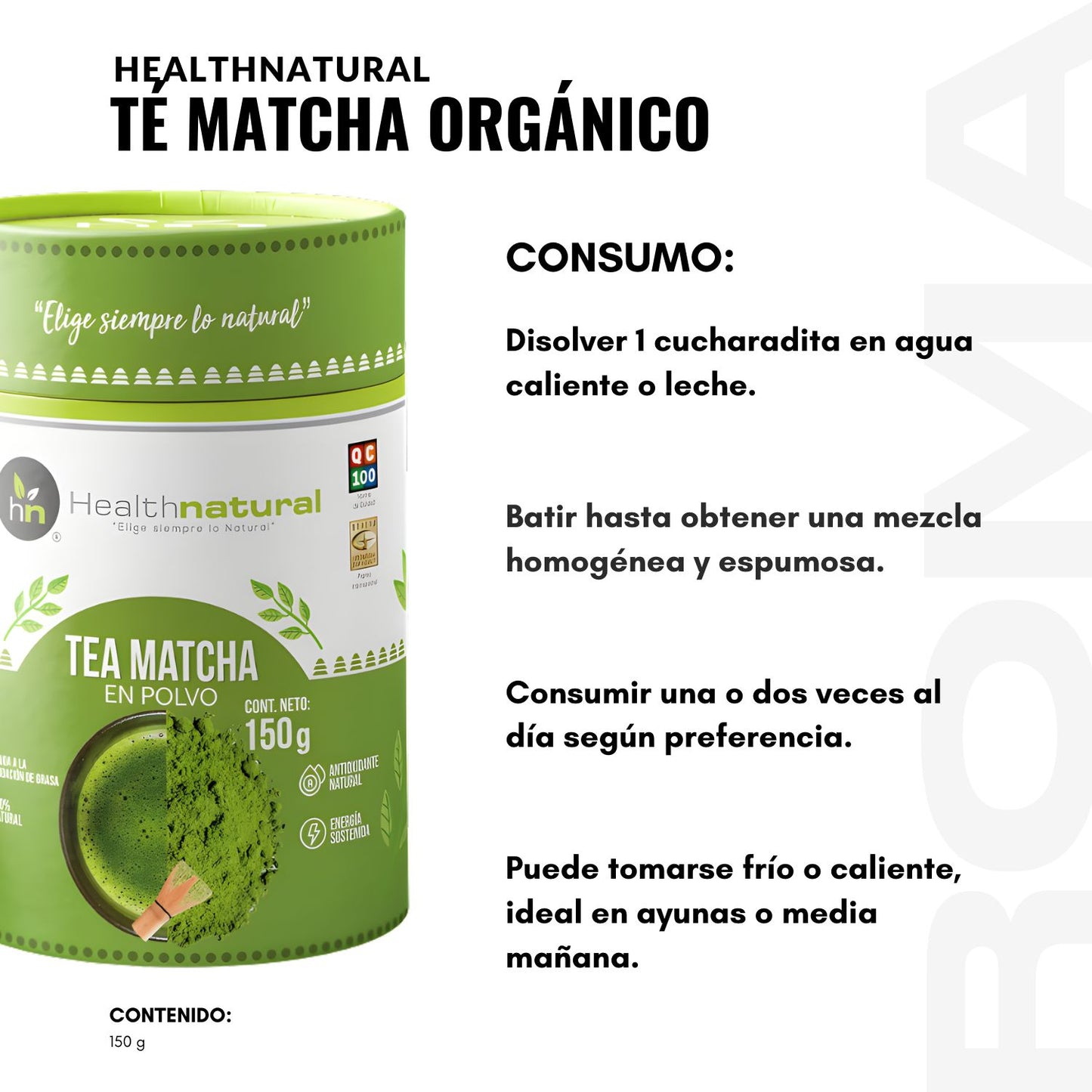 TÉ MATCHA ORGÁNICO 150G HEALTHNATURAL