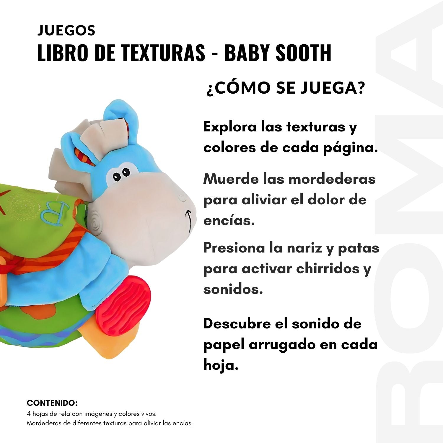 LIBRO DE TEXTURAS BABY SOOTH - JUEGO DIDÁTICO