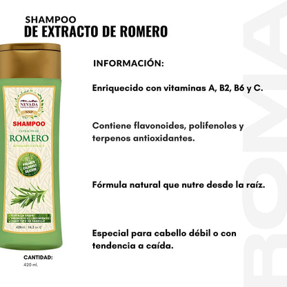 SHAMPOO DE EXTRACTO DE ROMERO 420ML