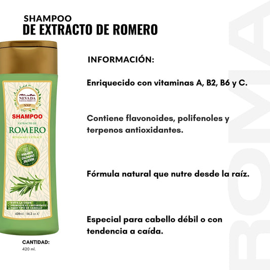 SHAMPOO DE EXTRACTO DE ROMERO 420ML