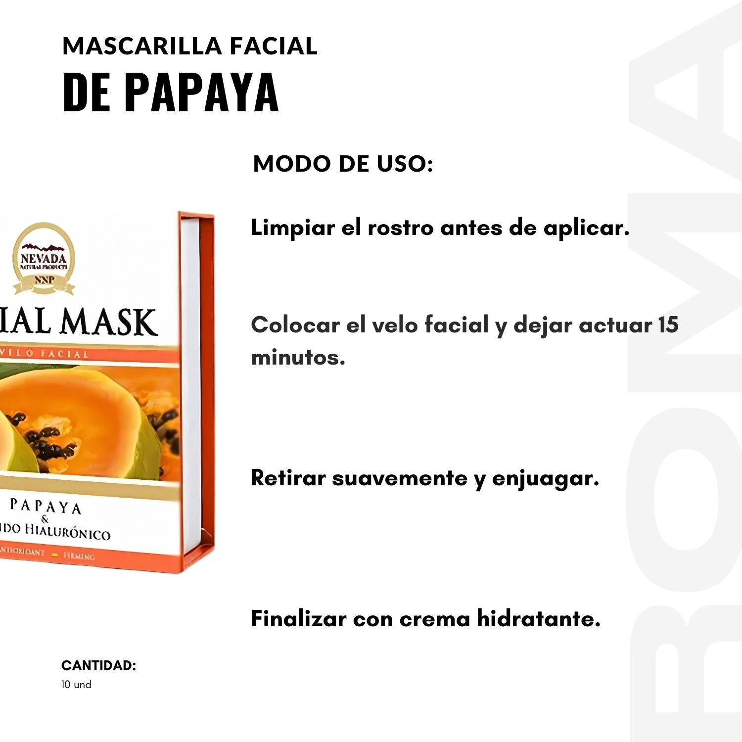 MASCARILLA FACIAL DE PAPAYA NEVADA