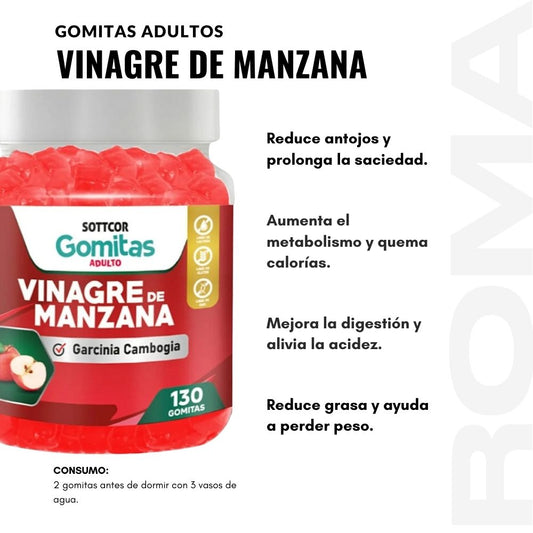 GOMITAS VINAGRE DE MANZANA 130UND