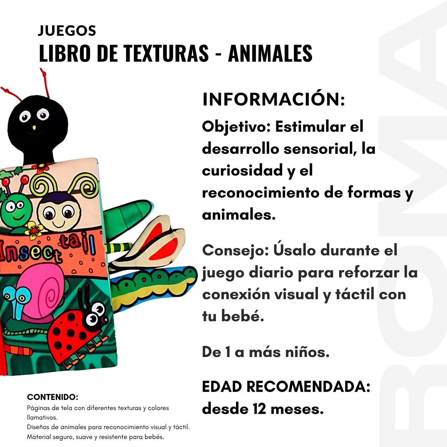 LIBRO DE TEXTURAS ANIMALES - JUEGO DIDÁTICO