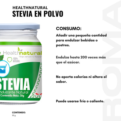STEVIA EN POLVO 50G HEALTHNATURAL