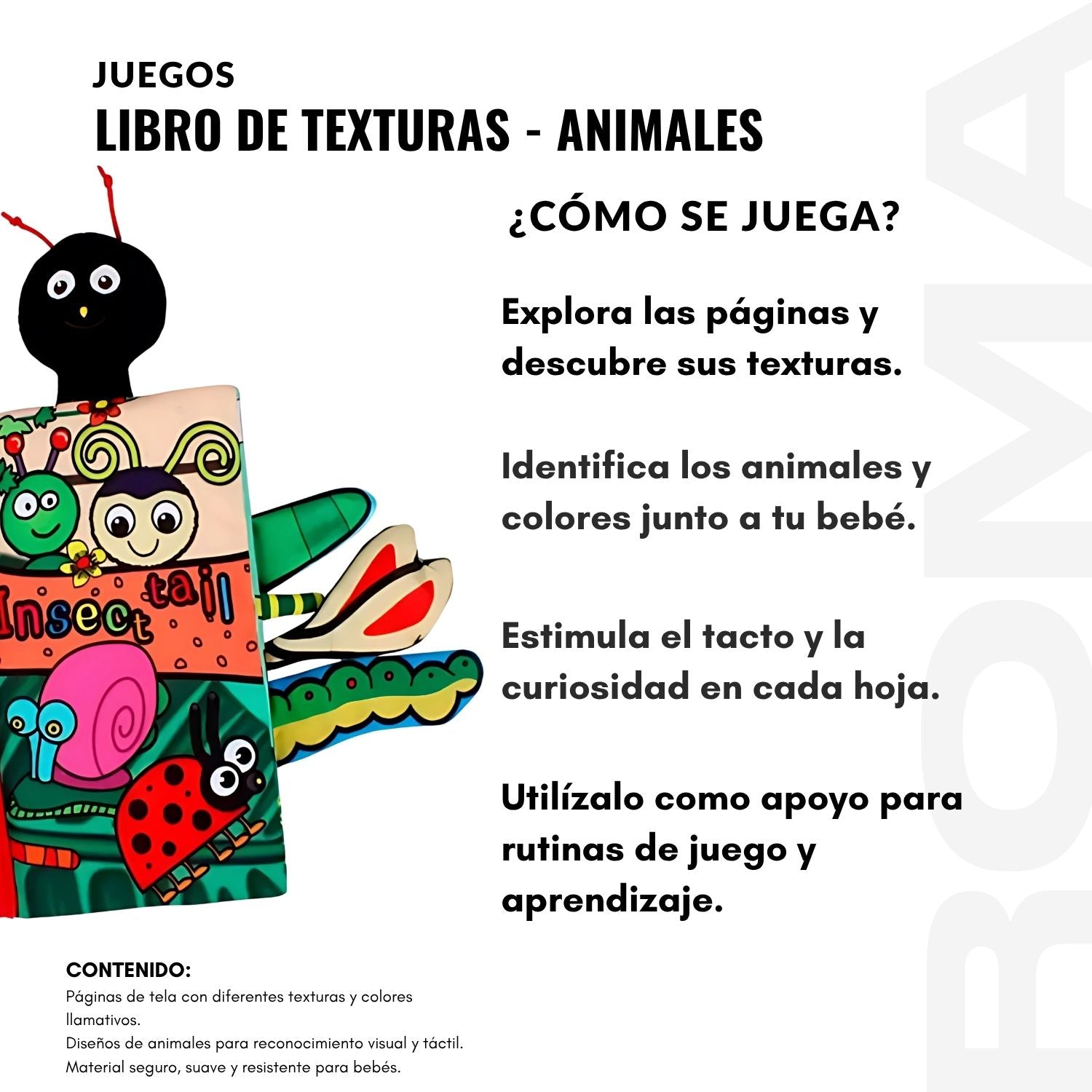 LIBRO DE TEXTURAS ANIMALES - JUEGO DIDÁTICO