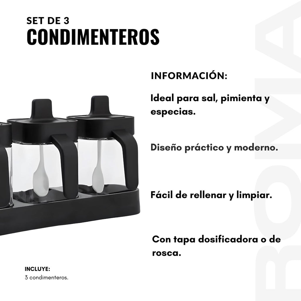 SET DE 3 CONDIMENTEROS