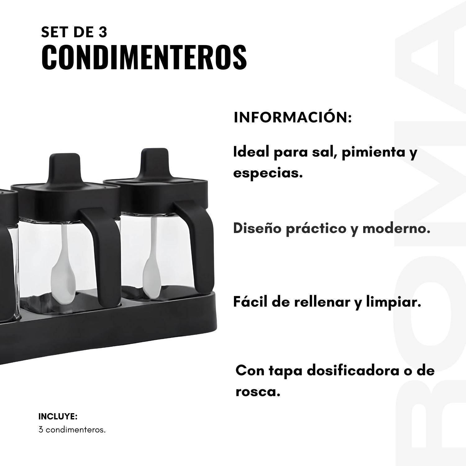 SET DE 3 CONDIMENTEROS