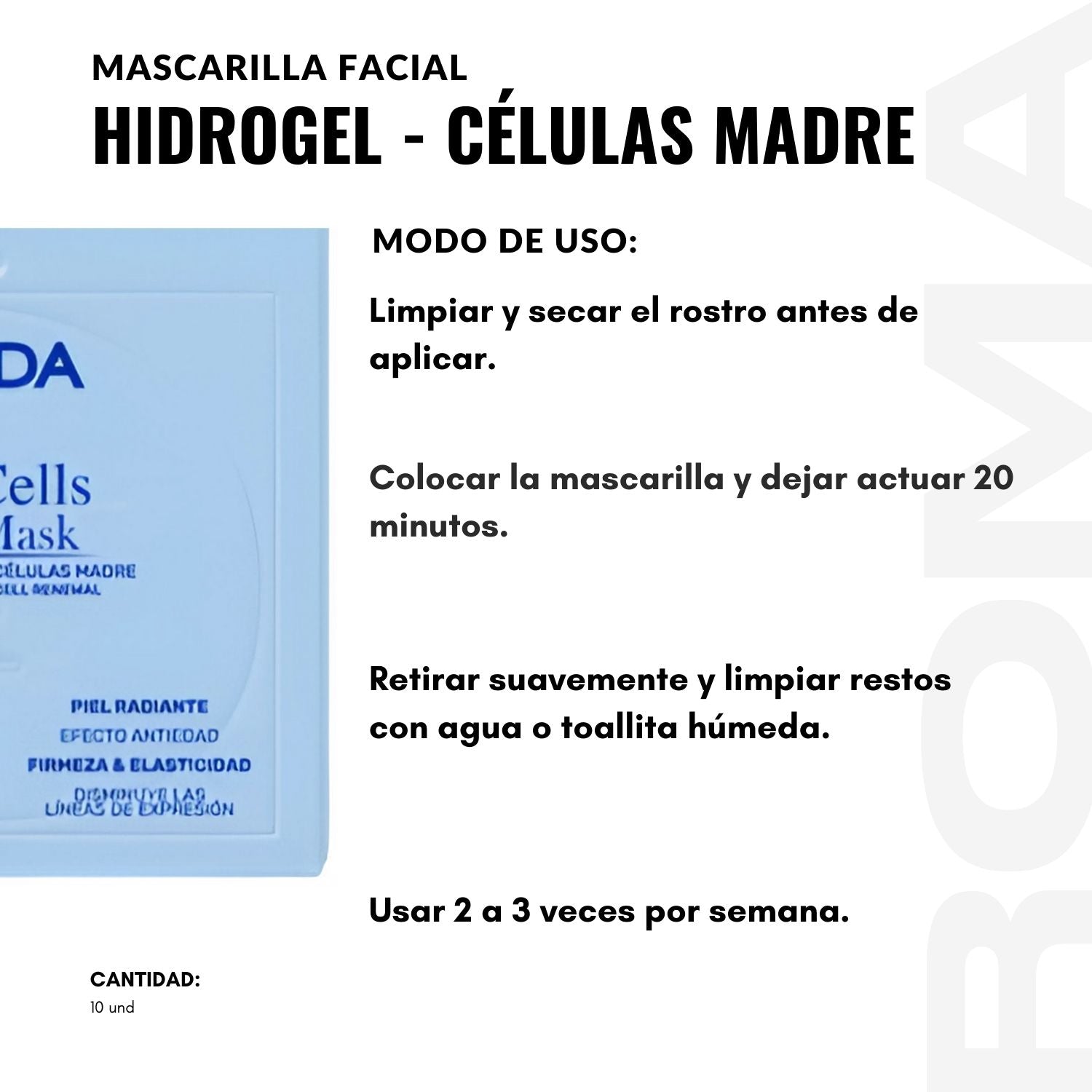 MASCARILLA HIDROGEL – CÉLULAS MADRE NEVADA