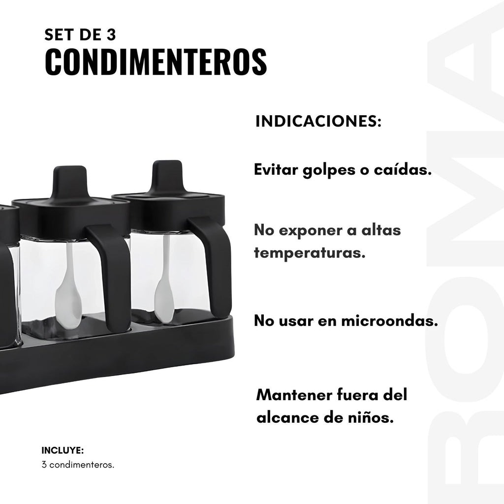 SET DE 3 CONDIMENTEROS
