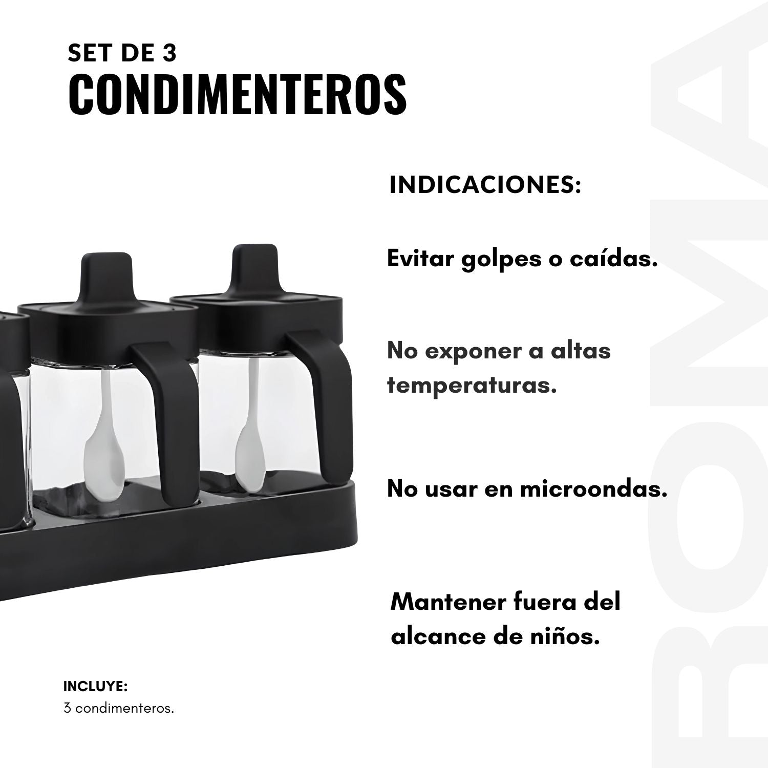 SET DE 3 CONDIMENTEROS
