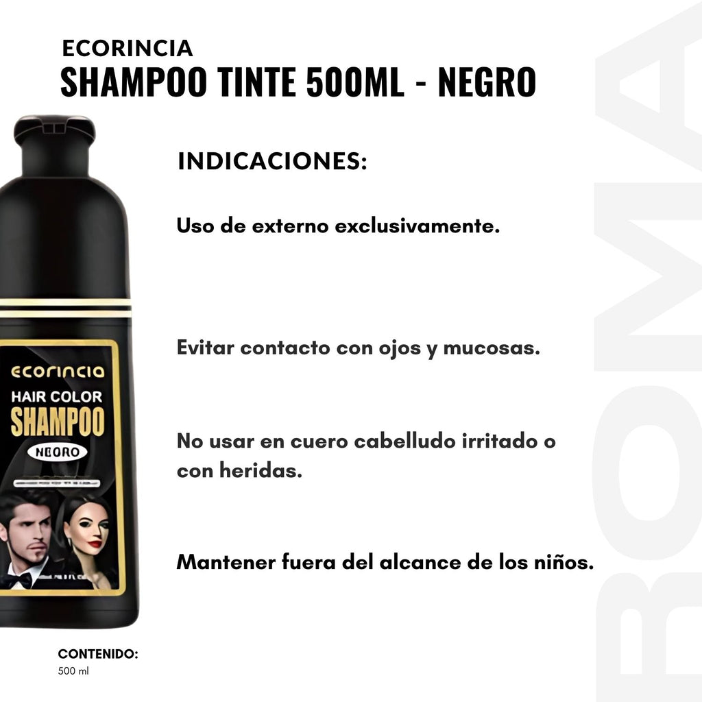 SHAMPOO TINTE 500ML ECORINCIA – NEGRO